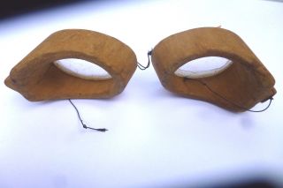 Primitive Antique Hand Carved Safety Eyeglasses Well Done.  See Pictures photo