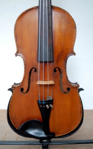 Fine Old German Handmade 4/4 Fullsize Violin Handcarved Aschinger Border photo