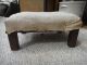 C 1915 Antique Quaker Mission Craft Wood Foot Stool W/2 Labels Early Linen 1900-1950 photo 3