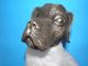 Vintage Cast Metal Terrier Dog Statue Electric Lamp W Iridescent Glass Shade Metalware photo 2