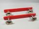 Art Deco Straight Red & Pearl Door Drawer Handle Pulls - 7 