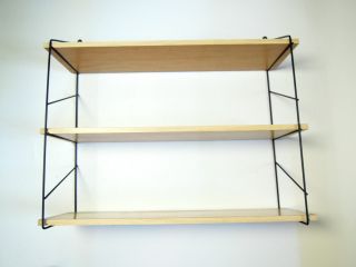Danish Modern String Wall Ladder Shelf Modular Bookshelf Shelving Ladderax 50s photo