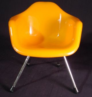 Miniature Sampler Eames Daw Chair Mid Century Modern Home Decor Tangerine Orange photo