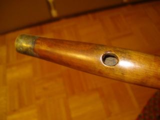 Primitives Rev War War Of 1812 Maple Wood Fife Brass Tips 14 1/2 Inch 18th C. photo