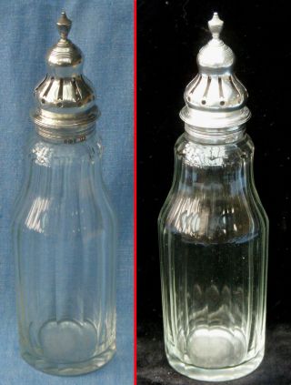 Georgian Silver & Cut - Glass Spice Shaker,  Cap Hm London 1794,  Henry Chawner photo
