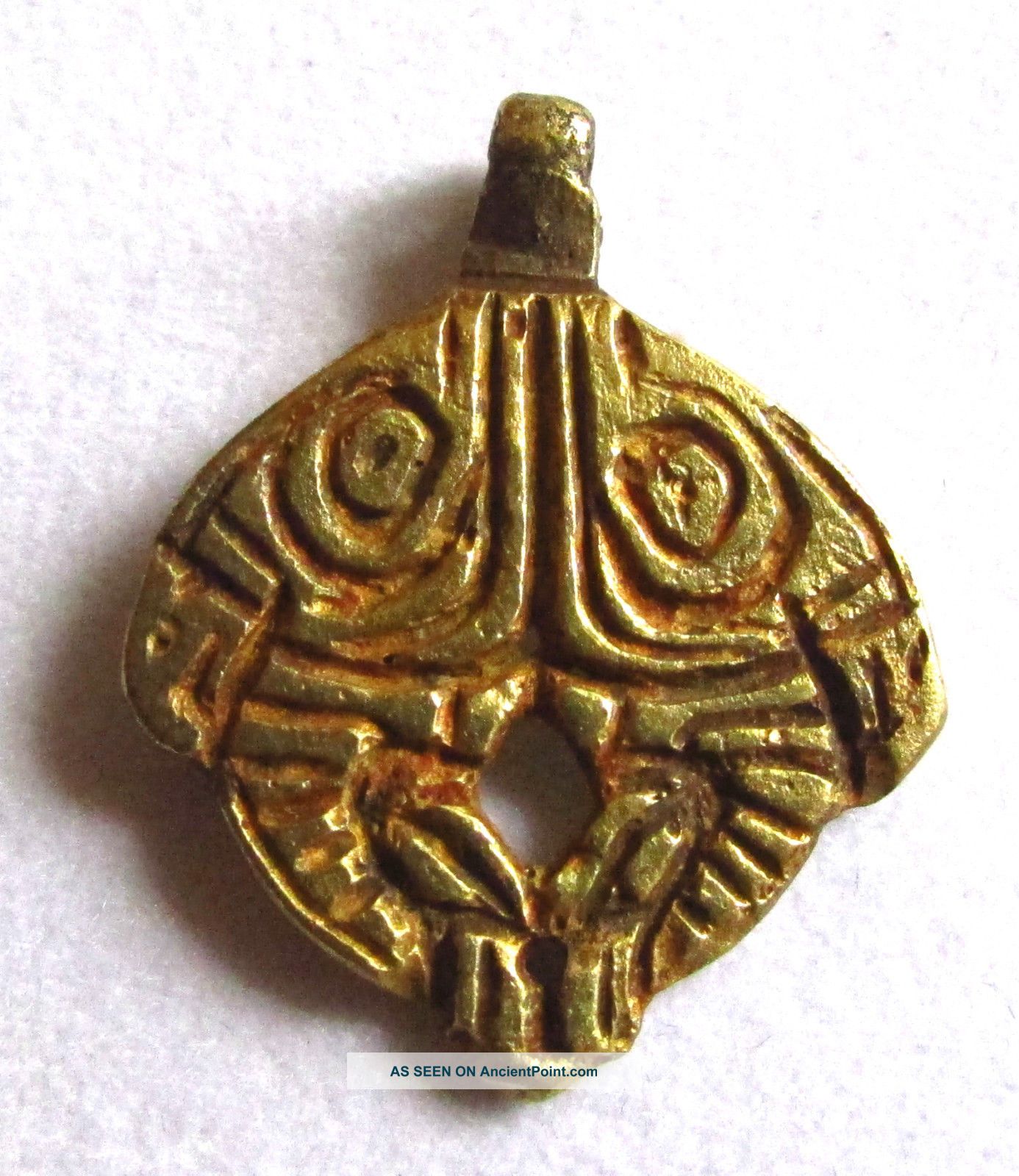 Stunning Viking Norsk Gold Amulet Pendant Norse God 8th Century Ad (182 -) Scandinavian photo