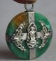 Chinese Miao Silver Green Jade Guanyin Kwan - Yin Goddess Necklace Pendant Necklaces & Pendants photo 1