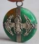 Chinese Miao Silver Green Jade Guanyin Kwan - Yin Goddess Necklace Pendant Necklaces & Pendants photo 2