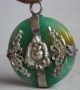 Chinese Miao Silver Green Jade Happy Laugh Maitreya Buddha Necklace Pendant Necklaces & Pendants photo 2
