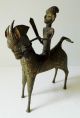 Old African Benin Bronze Warrior On Horseback - Extremely Rare Piece Other African Antiques photo 1