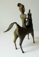 Old African Benin Bronze Warrior On Horseback - Extremely Rare Piece Other African Antiques photo 4