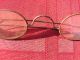 Antique 1800s Brass Wire Bottle Cap Spectacles Eyeglasses W/ Metal Case Optical photo 9