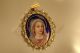 2217 Exquisite Antique 18k Gold,  Diamond & Pearl Medallion Showing St.  Mary Egyptian photo 2