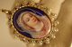 2217 Exquisite Antique 18k Gold,  Diamond & Pearl Medallion Showing St.  Mary Egyptian photo 4