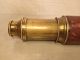 Antique English Spy Glass Telescope Made Of Brass And Covered In Leather The Americas photo 3