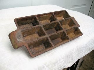 Old Large Heavy 15 Cast Iron Ingot Mold For Gold,  Silver Or Lead Ingot Pouring photo