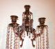 2 Antique Bronze Brass 3 Arm Candlabra Wall Sconces Each W/180 Crystals Chandeliers, Fixtures, Sconces photo 3