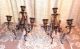 2 Antique Bronze Brass 3 Arm Candlabra Wall Sconces Each W/180 Crystals Chandeliers, Fixtures, Sconces photo 6