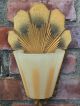 R.  Williamson Co.  Art Deco Sunburst Sconces.  Beardslee Glass Slip Shades Chicago Chandeliers, Fixtures, Sconces photo 3