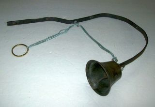 Vintage Antique Large 11 Brass Hanging Service Bell Maids Butler Store Home photo