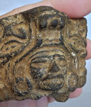 Ceramic Clay Zapotec Head - Mesoamerican Statue - Antique Pre Columbian Artifacts photo