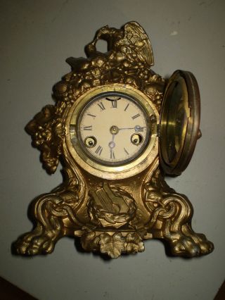 American York Cast Iron Antique Clock N.  Muller No.  85 Patented May 10th 1859 photo