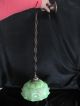 Antique French Art Deco Nouveau Marble Glass Shade Hanging Chandelier Lamp Lamps photo 10