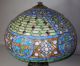 Tiffany Style Leaded Stained Glass Lamp W/jewels Many Colors 22 Inch Dia.  Shade Lamps photo 7