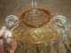 Antique Eapg Pattern Glass Yellow Plate In Wire Basket Holder Victorian Plates photo 2