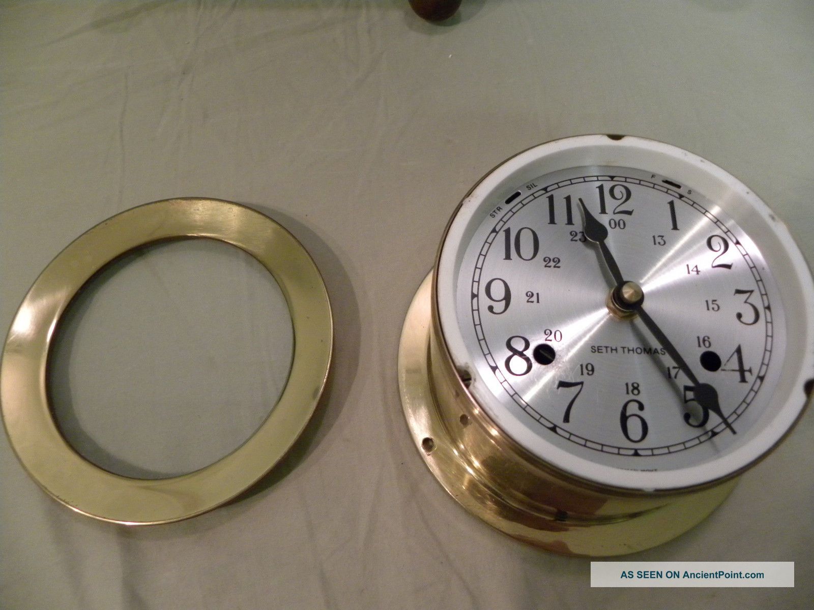 Antique American Seth Thomas Ships Wheel Fine Wall Clock And Running