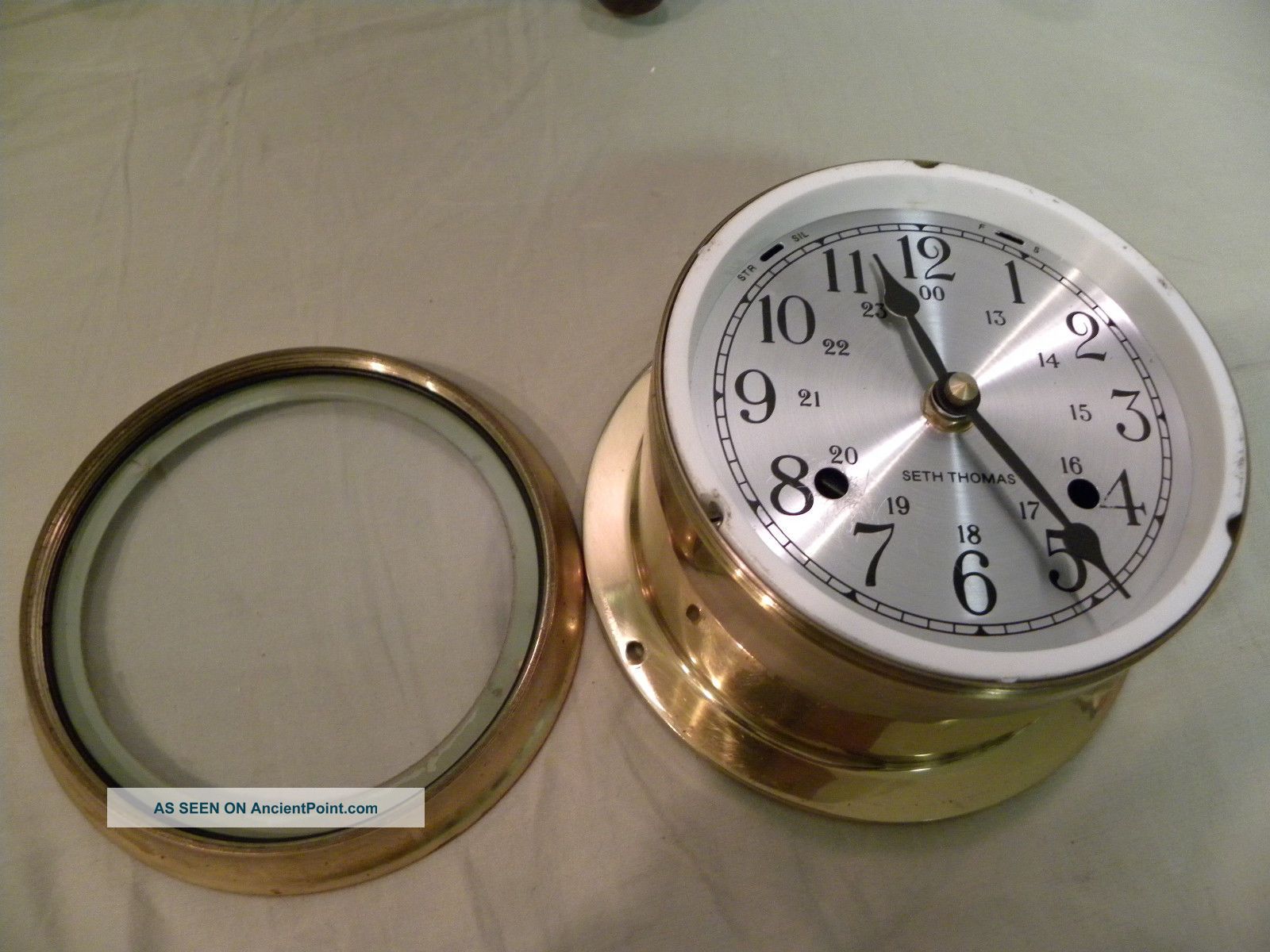 Antique American Seth Thomas Ships Wheel Fine Wall Clock And Running