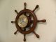 Antique American Seth Thomas Ships Wheel Fine Wall Clock And Running Clocks photo 3