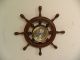 Antique American Seth Thomas Ships Wheel Fine Wall Clock And Running Clocks photo 5