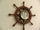 Antique American Seth Thomas Ships Wheel Fine Wall Clock And Running Clocks photo 6