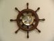 Antique American Seth Thomas Ships Wheel Fine Wall Clock And Running Clocks photo 7