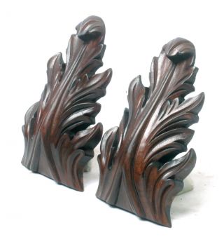 Matched Wooden Acanthus Corbels Onlay Component photo