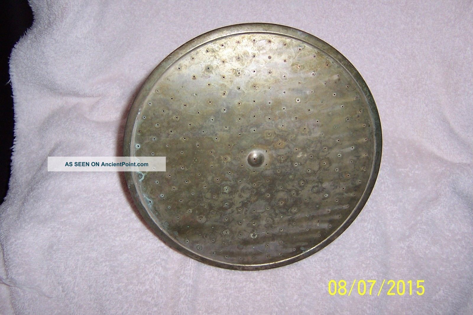 Antique 1904 Rainfall Steampunk Style Nickel - Plated Shower Head Sprinkler Plumbing photo
