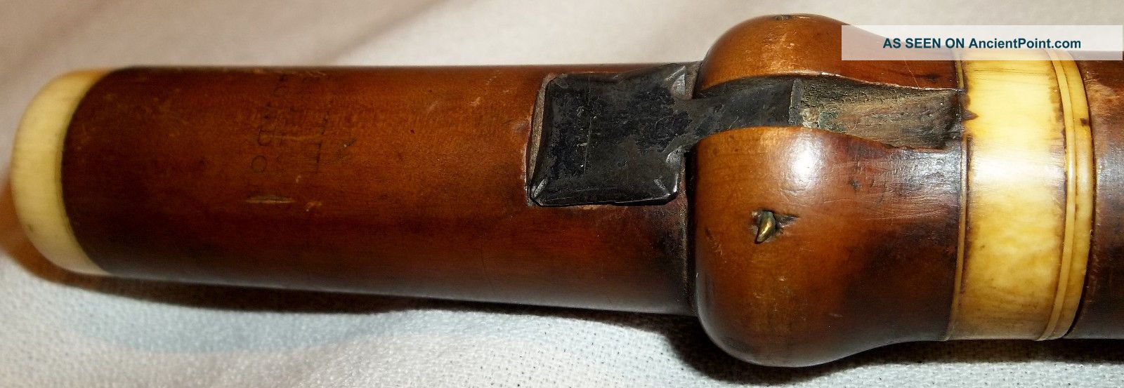 Antique 19th Century Fentum Strand London 1 - Key 6 Hole Boxwood Flute Wind photo