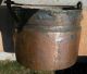 Antique Primitive Copper Bucket With Wrought Iron Handle & Bail Loops Primitives photo 7