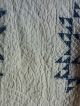 Old Vintage Antique Indigo Blue Calico Fabric Handmade Quilt Cutter Textile Aafa Primitives photo 1