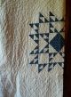 Old Vintage Antique Indigo Blue Calico Fabric Handmade Quilt Cutter Textile Aafa Primitives photo 3