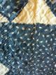Old Vintage Antique Indigo Blue Calico Fabric Handmade Quilt Cutter Textile Aafa Primitives photo 2