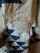 Old Vintage Antique Indigo Blue Calico Fabric Handmade Quilt Cutter Textile Aafa Primitives photo 5