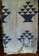 Old Vintage Antique Indigo Blue Calico Fabric Handmade Quilt Cutter Textile Aafa Primitives photo 6