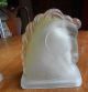 Art Deco Frosted Glass Horse Bookends Circa 1940s Art Deco photo 5