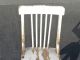Vintage Petite Farmhouse White Swivel Chair Rustic Distressed Chic Shabby Post-1950 photo 5