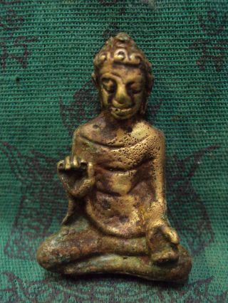 Phra Dvaravati Buddha Statue Old Thai Buddhist Antique Amulet photo