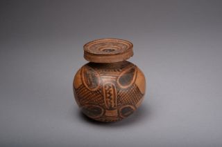 Ancient Greek Corinthian Pottery Aryballos - Lotus Flower - 550 Bc photo