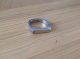 ' Beach Finds ' A Really Silver Coloured Ring With Small Red ' Stone ' Size - P British photo 1