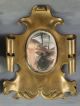 (2) Antique 19thc Victorian French Rococo Style Rolled Brass Hanging Wall Mirror Mirrors photo 1